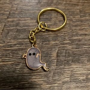 Handmade Ghost Keychain Fall Halloween, Gold & Lavender-Brand New!